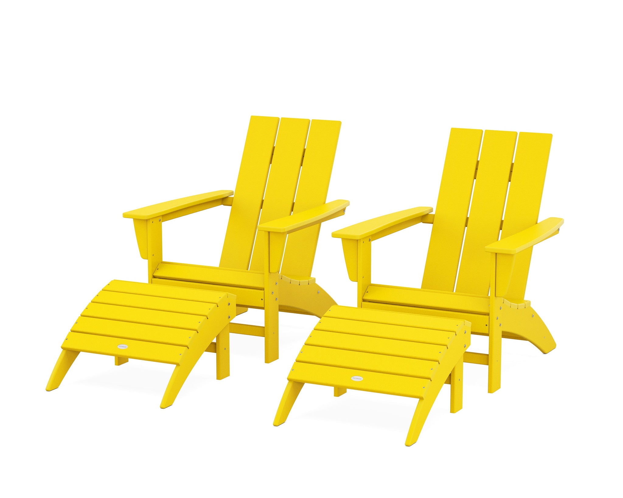 Modern Adirondack Chair 4-Piece Set with Ottomans