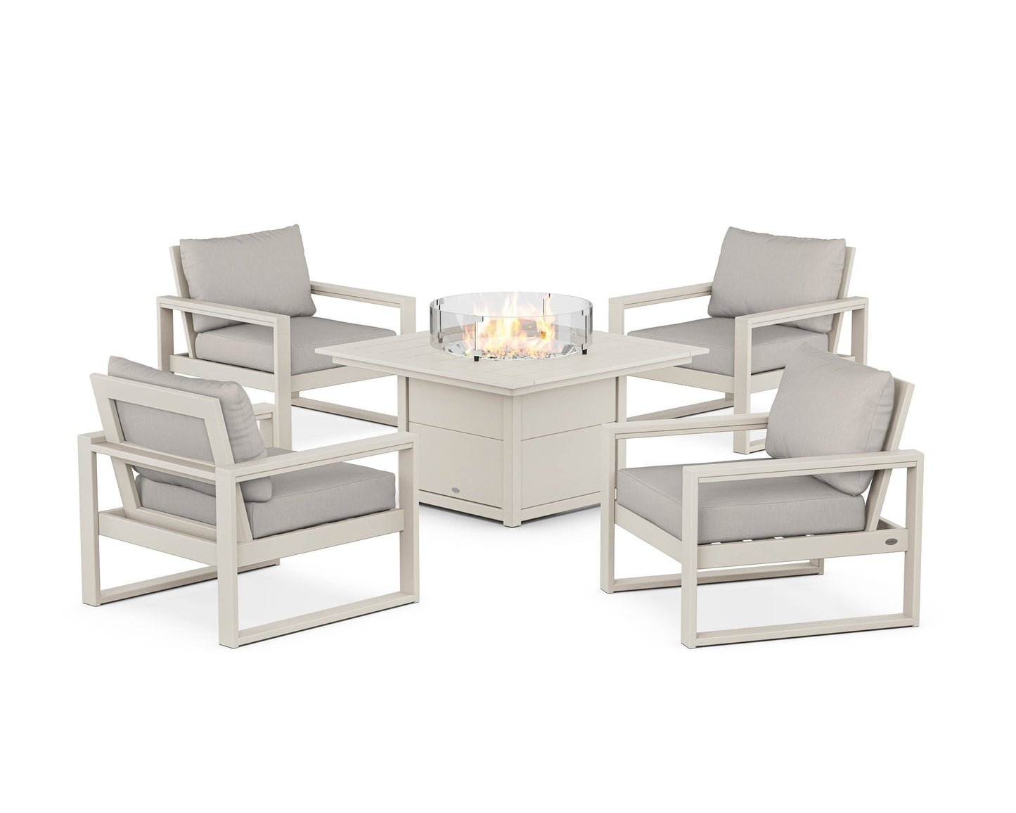 EDGE Sectional 5-Piece Deep Seating Set with Fire Pit Table