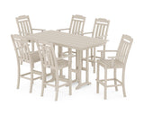 Cottage Arm Chair 7-Piece Farmhouse Bar Set
