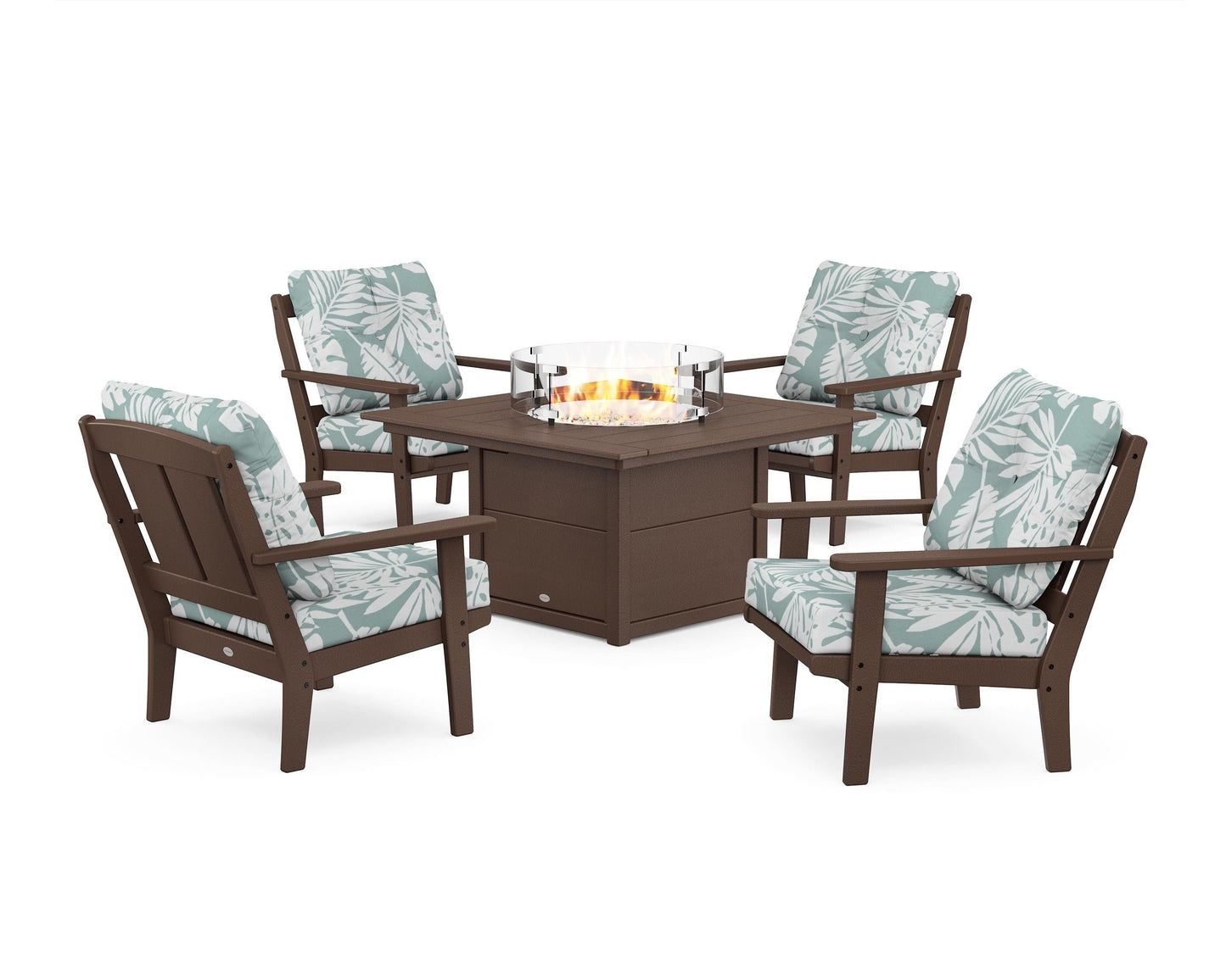 Mission 5-Piece Deep Seating Set with Fire Pit Table