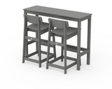 Modern Studio Urban Lowback Bar Chair 3-Piece Balcony Set