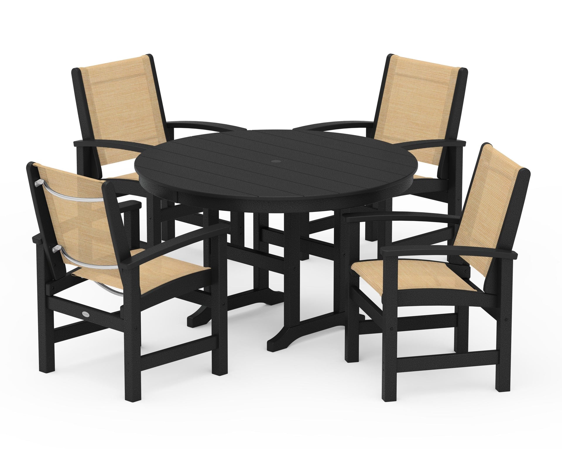 Coastal 5-Piece Round Farmhouse Dining Set