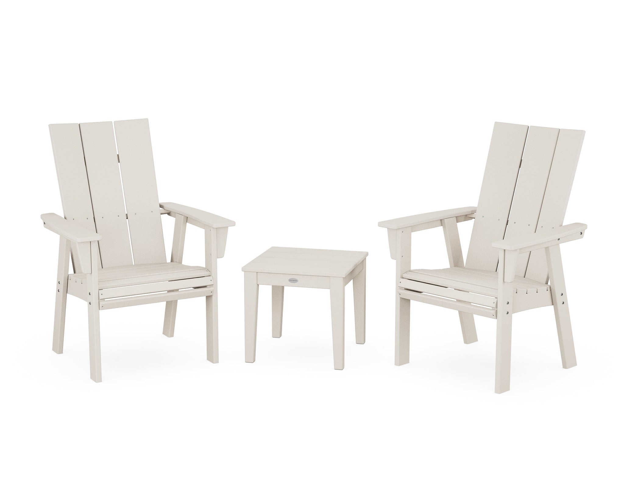 Modern 3-Piece Curveback Upright Adirondack Chair Set