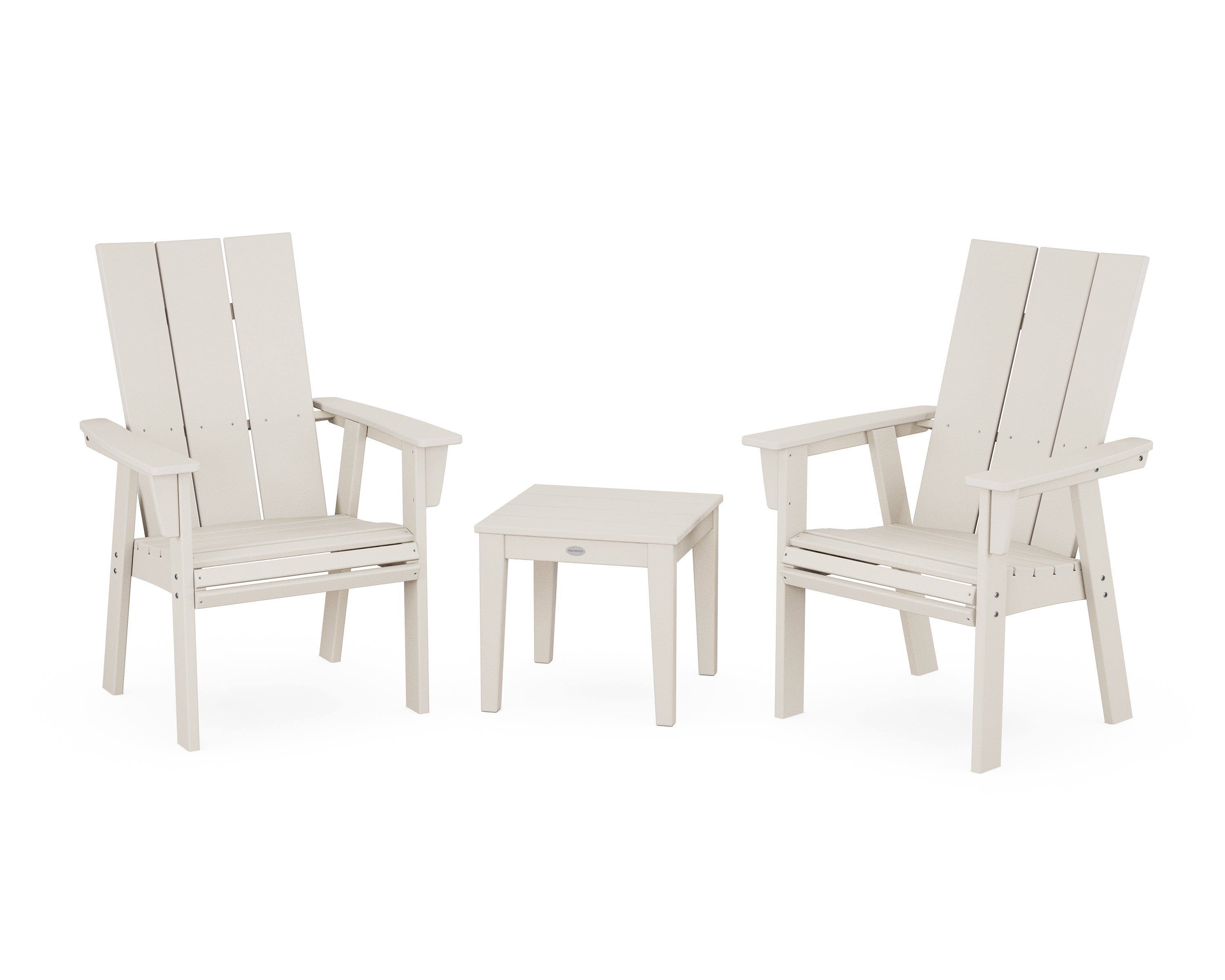 Modern 3-Piece Curveback Upright Adirondack Chair Set