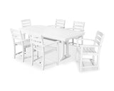 La Casa Café 7-Piece Arm Chair Dining Set with Trestle Legs