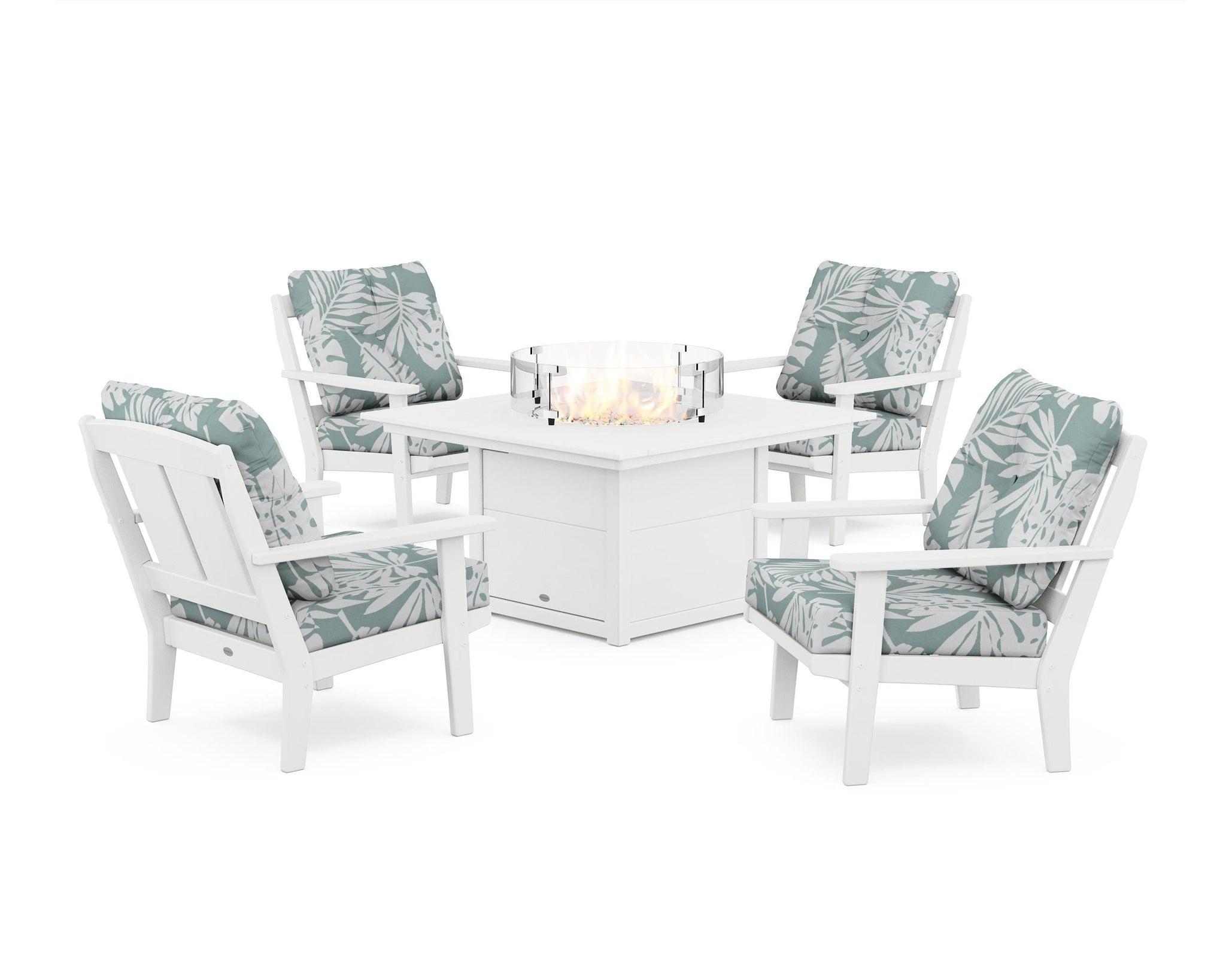 Mission 5-Piece Deep Seating Set with Fire Pit Table
