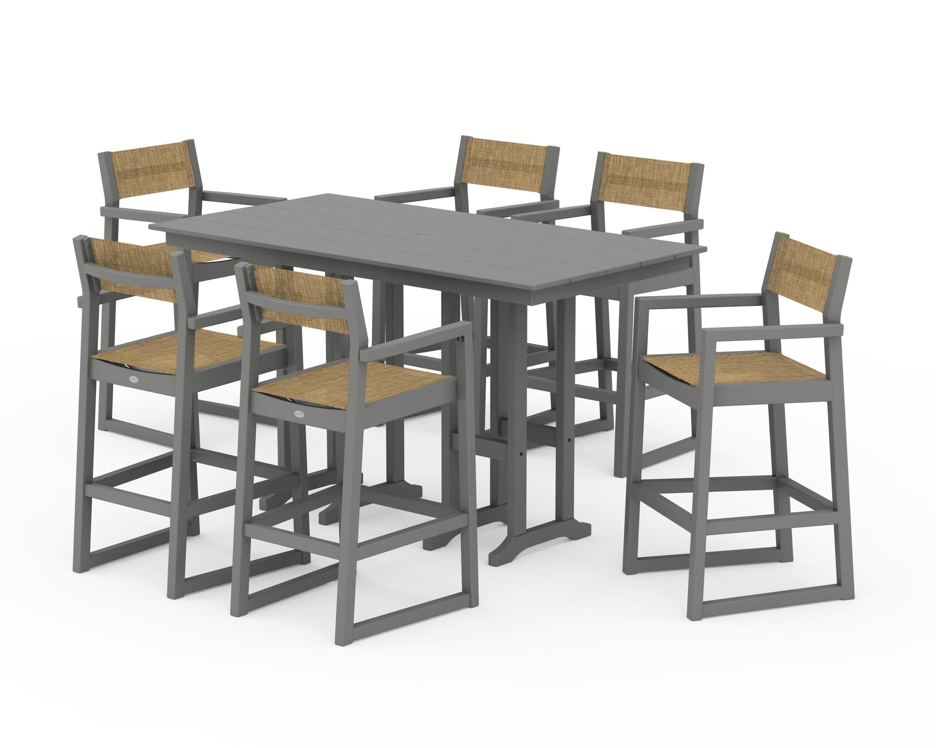 EDGE Sling Arm Chair 7-Piece Farmhouse Bar Set
