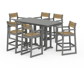 EDGE Sling Arm Chair 7-Piece Farmhouse Bar Set