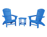 Nautical 3-Piece Curveback Adirondack Set