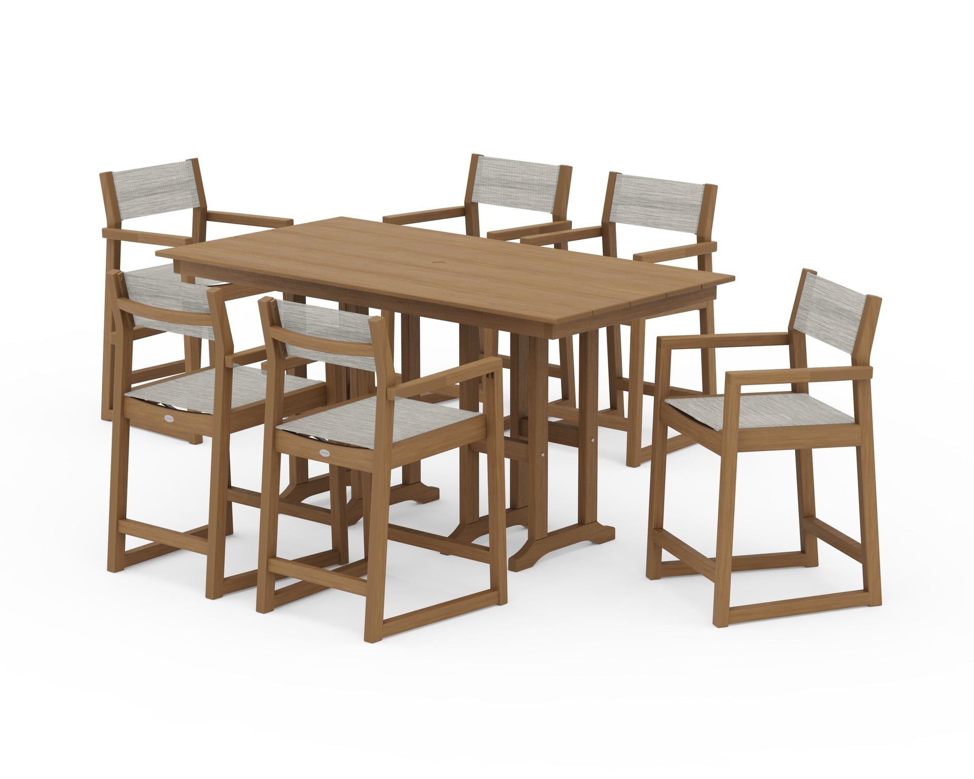 EDGE Sling Arm Chair 7-Piece Farmhouse Counter Set