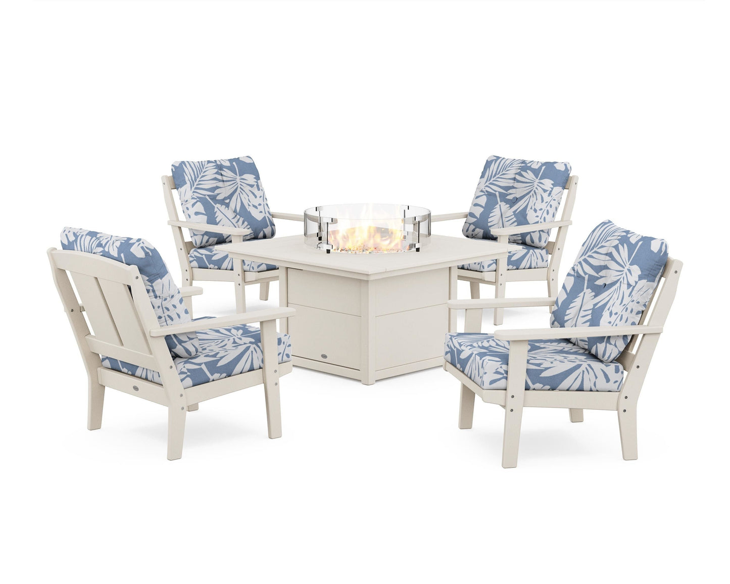 Mission 5-Piece Deep Seating Set with Fire Pit Table