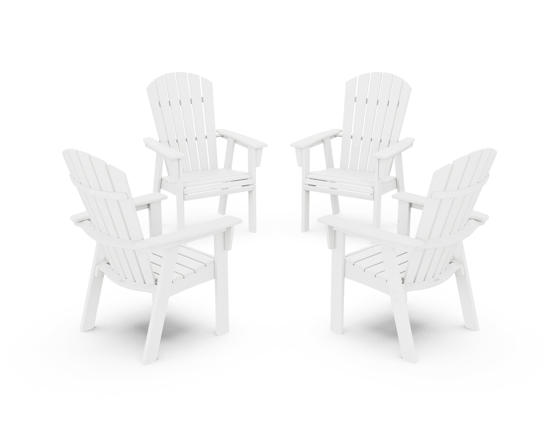 Nautical 4-Piece Curveback Upright Adirondack Conversation Set
