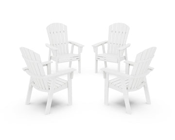 Nautical 4-Piece Curveback Upright Adirondack Conversation Set