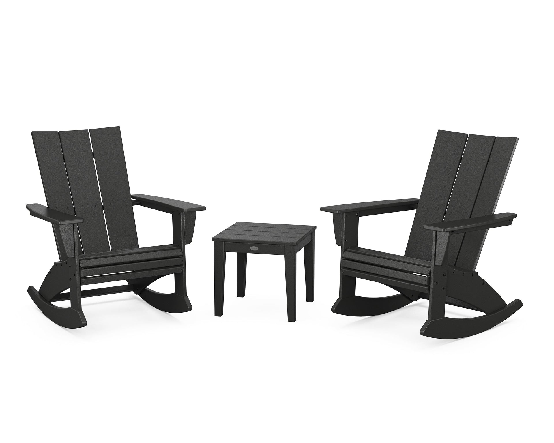 Modern Curveback 3-Piece Adirondack Rocking Chair Set
