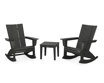 Modern Curveback 3-Piece Adirondack Rocking Chair Set