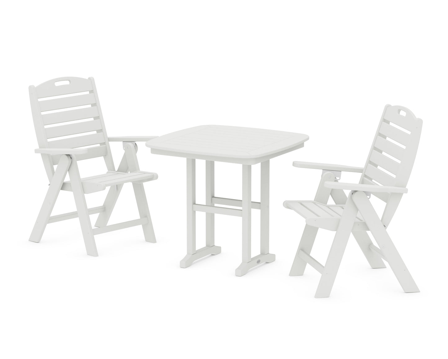 Nautical Folding Highback Chair 3-Piece Dining Set