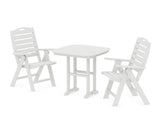 Nautical Folding Highback Chair 3-Piece Dining Set
