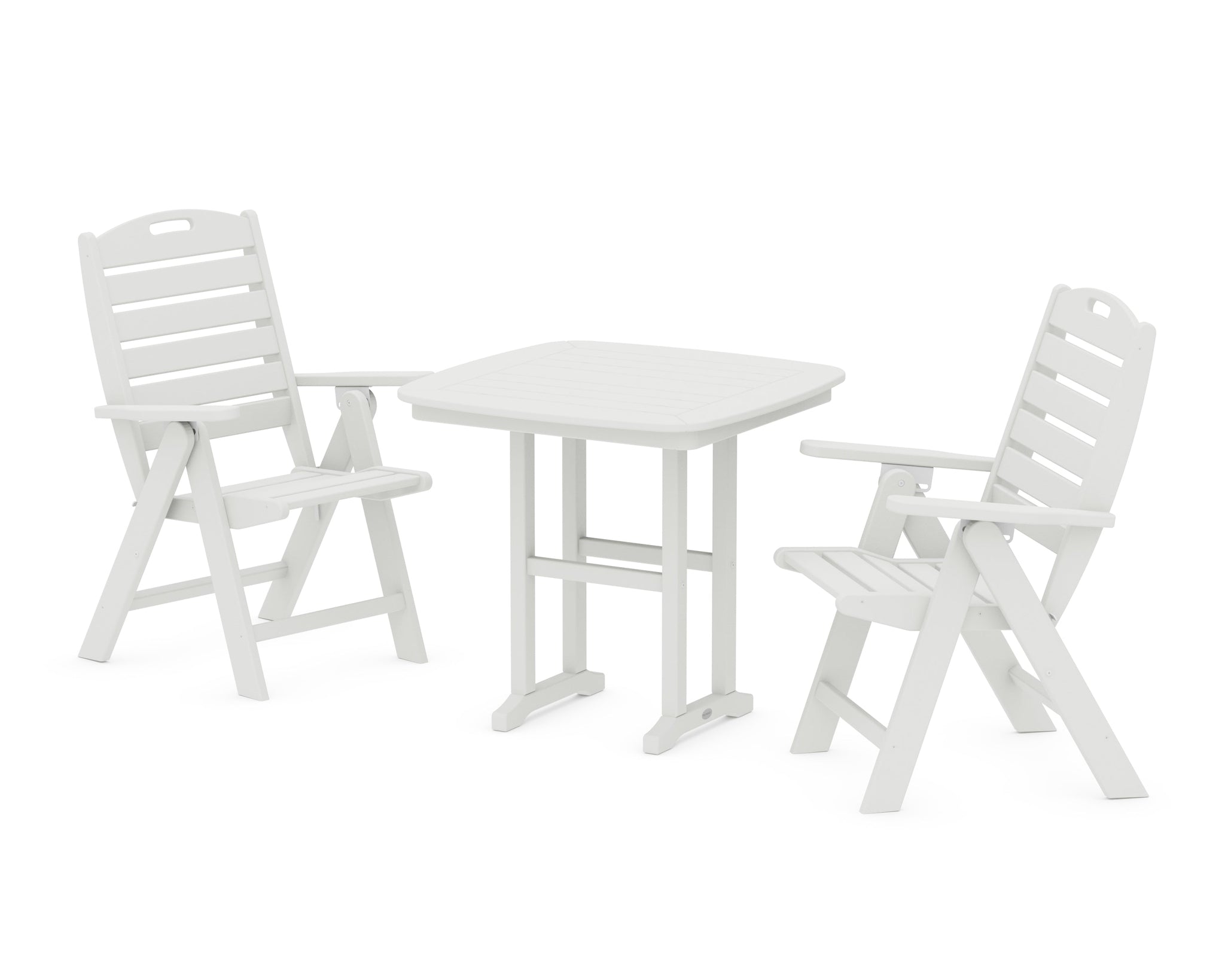 Nautical Folding Highback Chair 3-Piece Dining Set