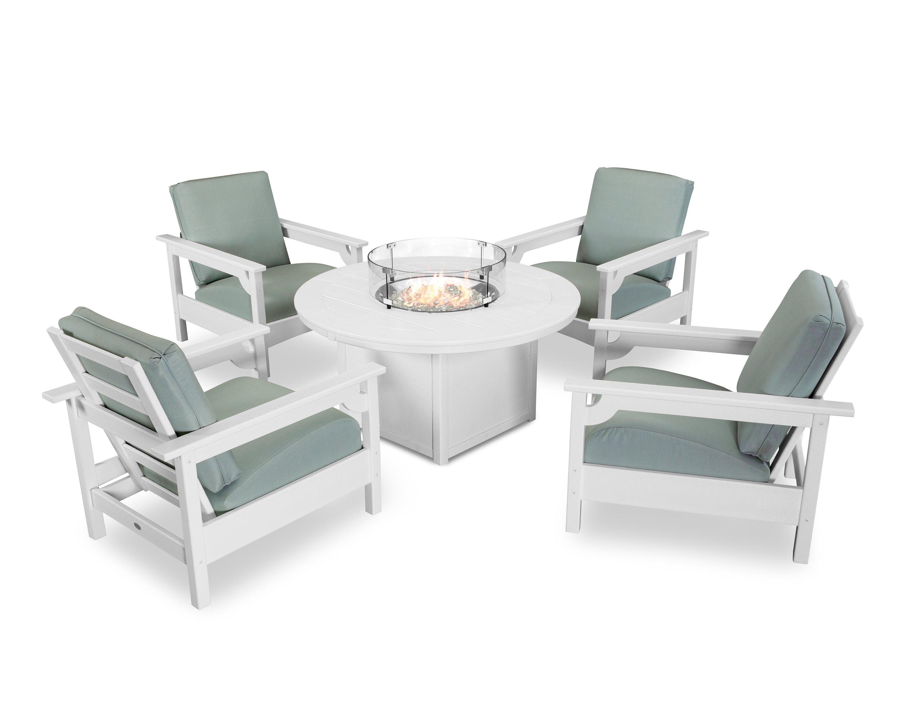 Club 5-Piece Conversation Set with Fire Pit Table