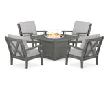 Braxton 5-Piece Deep Seating Conversation Set with Fire Pit Table