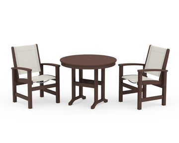 Coastal 3-Piece Round Dining Set