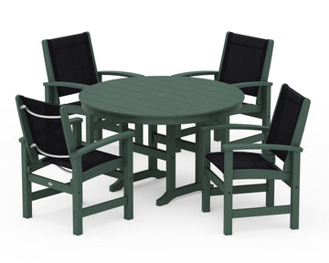 Coastal 5-Piece Round Farmhouse Dining Set