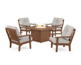 Mission 5-Piece Deep Seating Set with Fire Pit Table