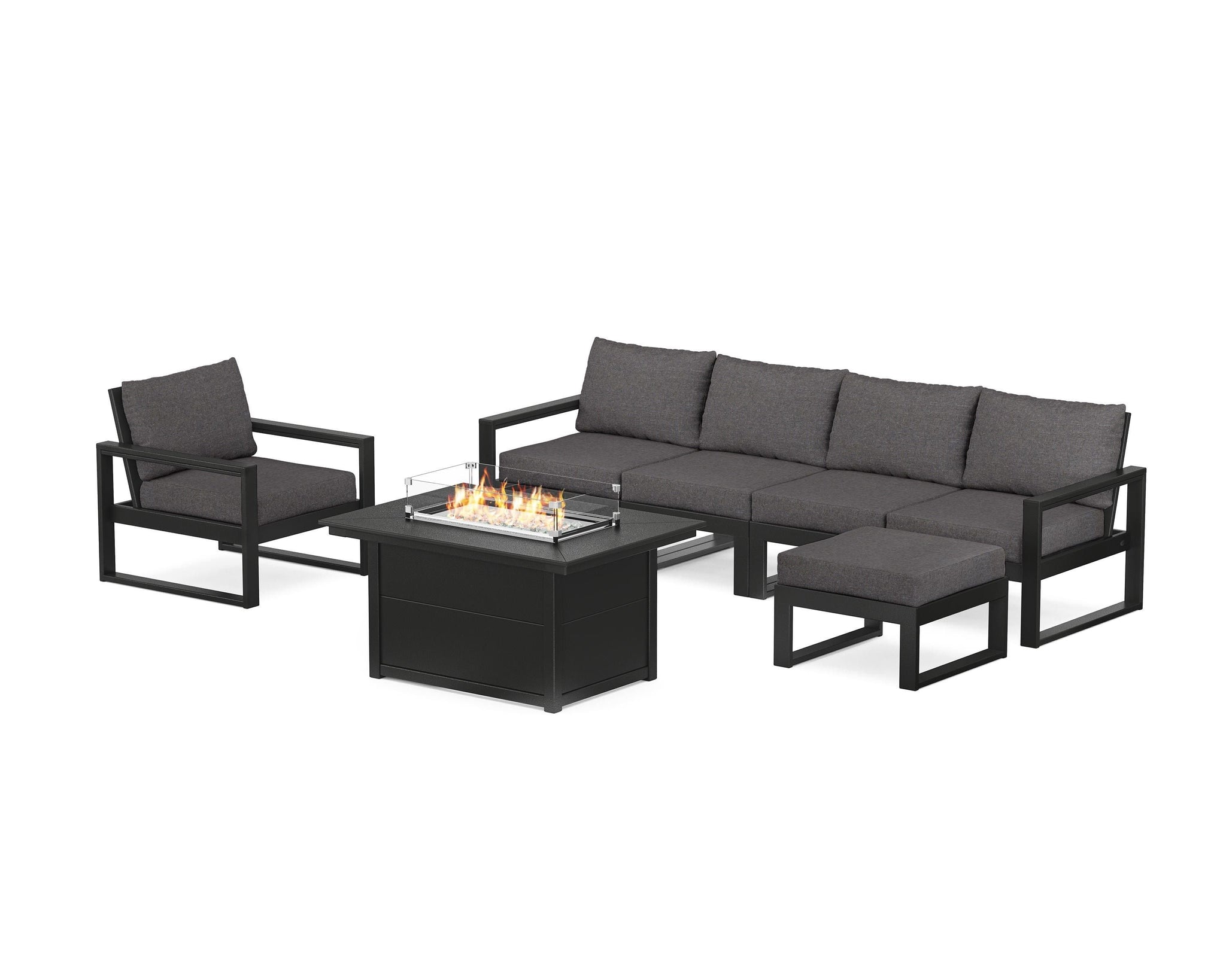 EDGE Sectional Lounge and Fire Pit Set
