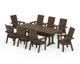 Modern Curveback Adirondack 9-Piece Dining Set with Trestle Legs