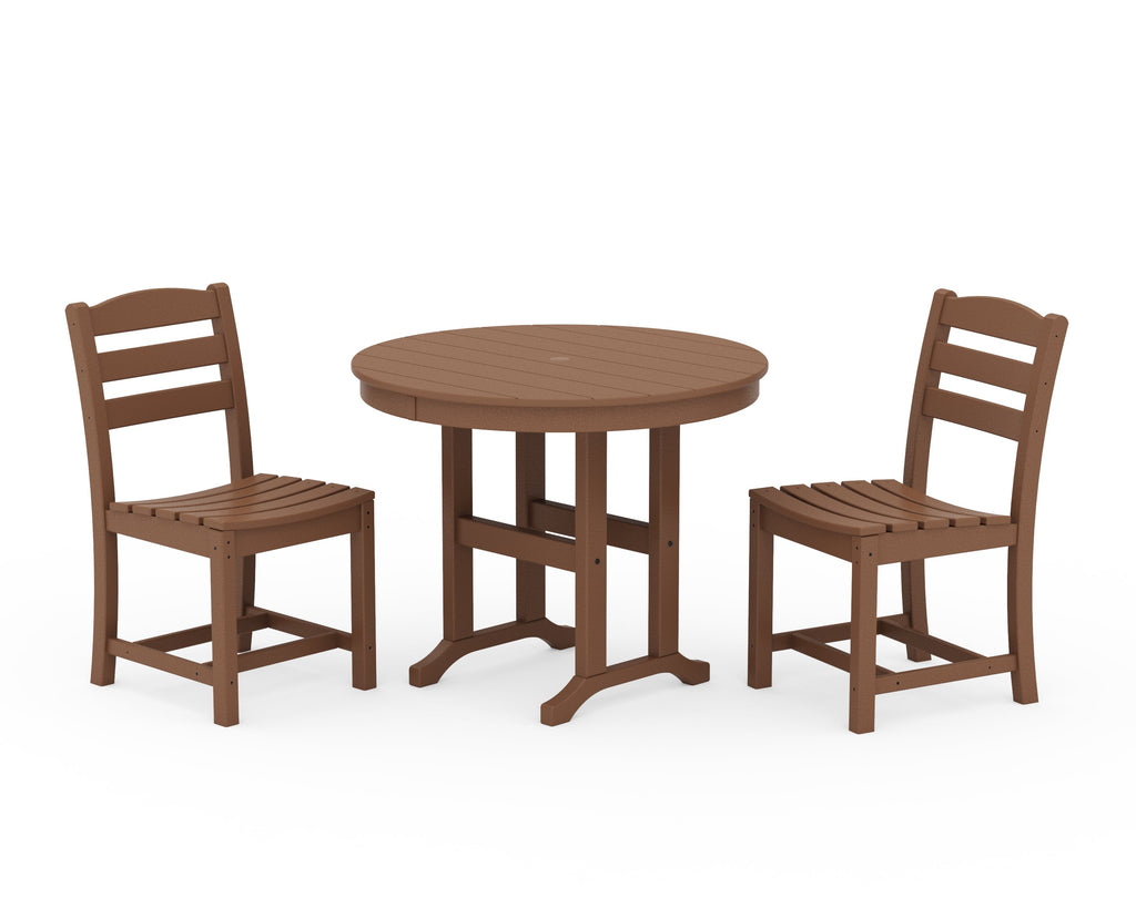 La Casa Café Side Chair 3-Piece Round Dining Set