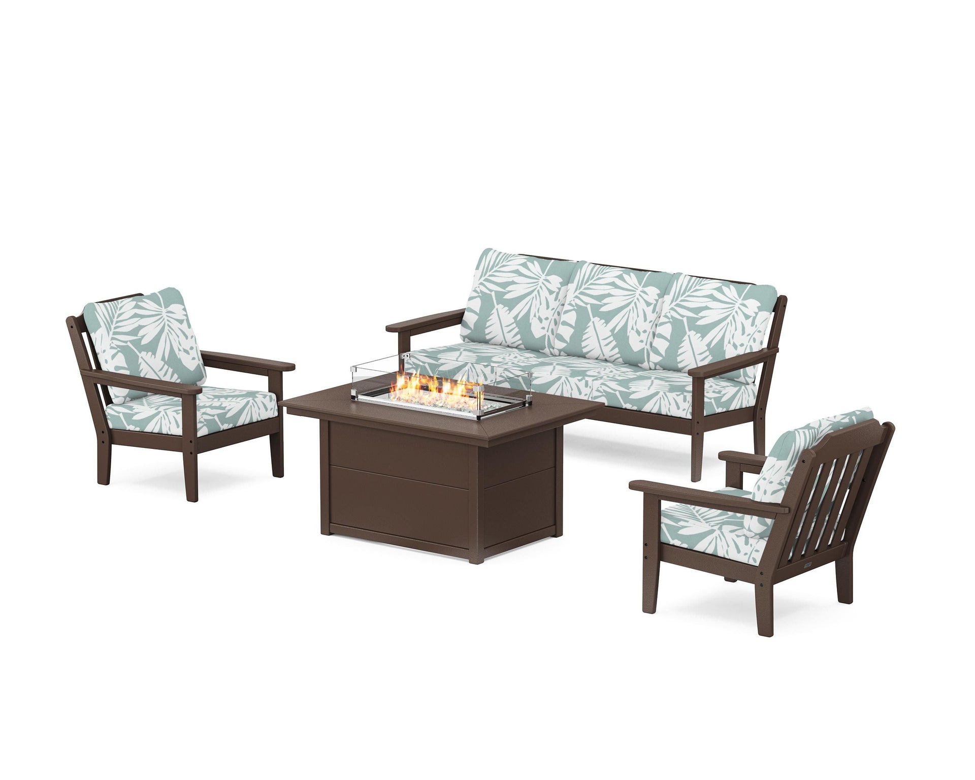 Cottage Deep Seating Fire Pit Table Set