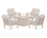 Vineyard 5-Piece Conversation Set with Fire Pit Table