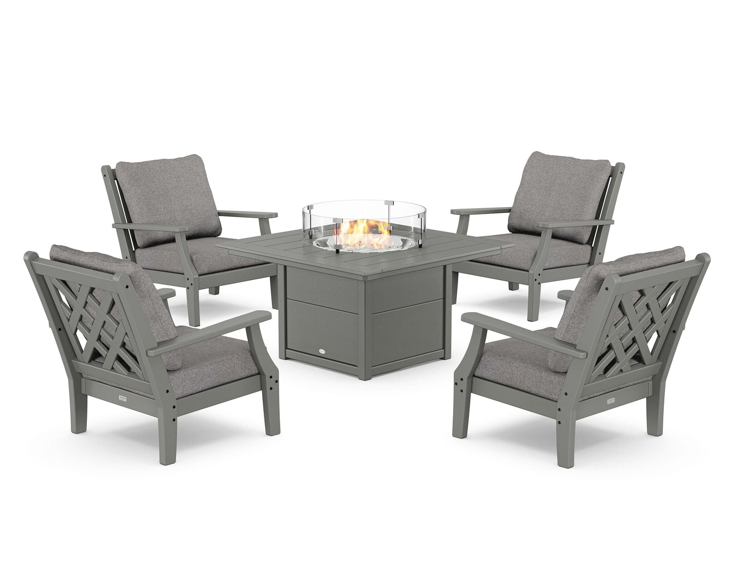 Wovendale 5-Piece Deep Seating Set with Fire Pit Table