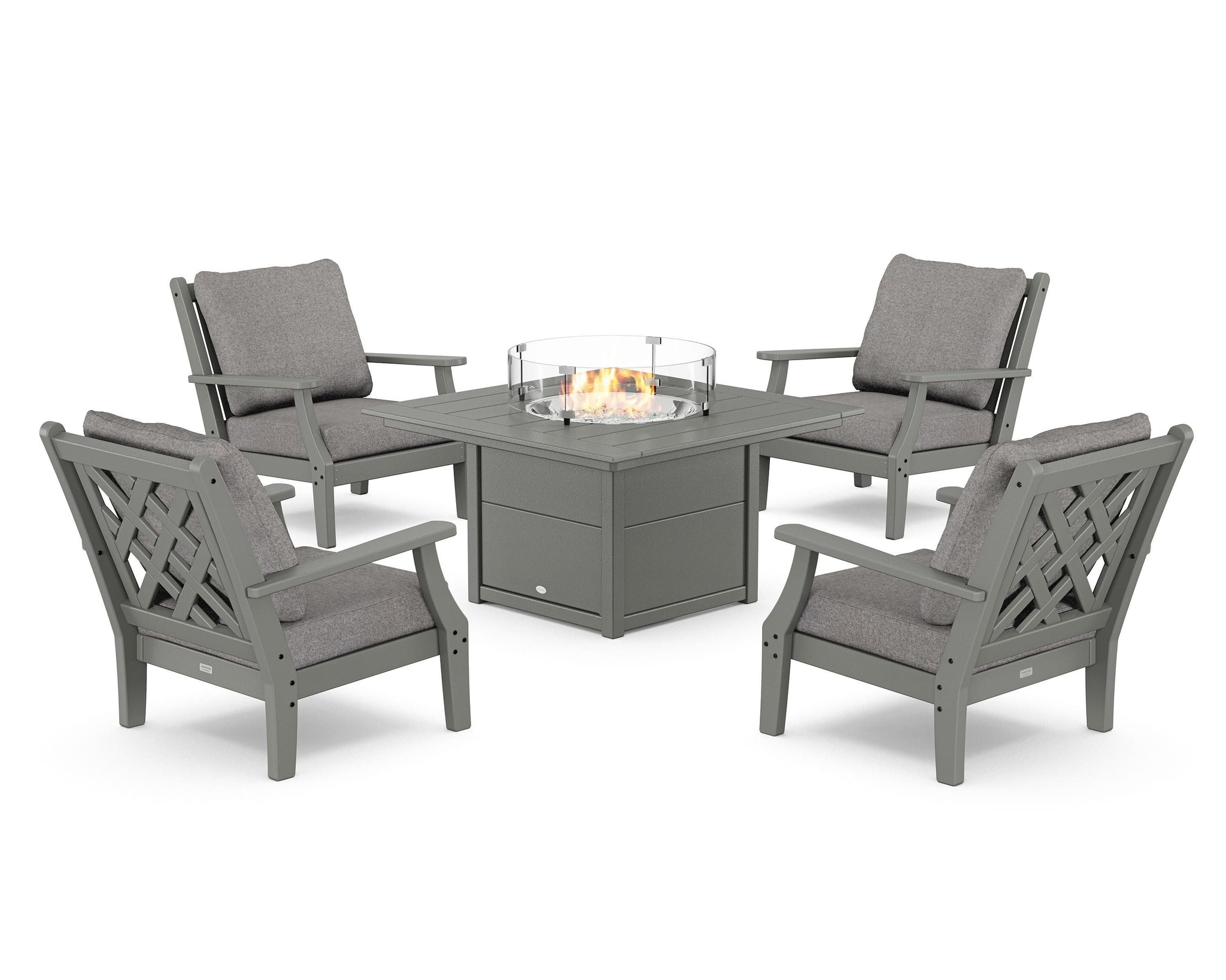 Wovendale 5-Piece Deep Seating Set with Fire Pit Table