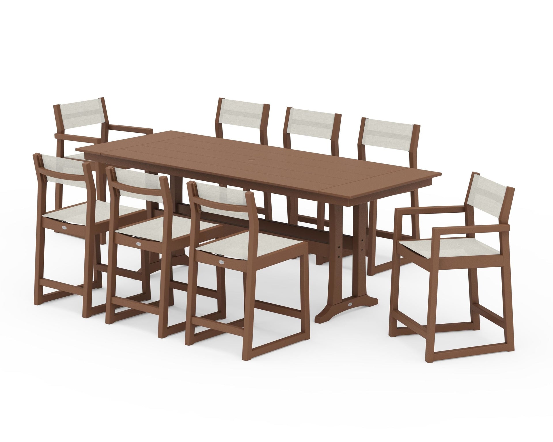 EDGE Sling 9-Piece Farmhouse Counter Set with Trestle Legs