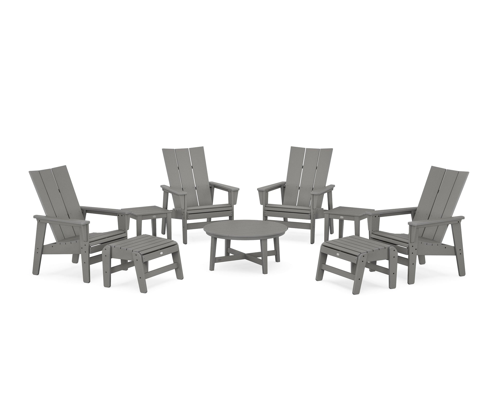 Modern Grand Upright Adirondack 9-Piece Conversation Set