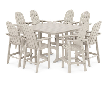 Vineyard Curveback Adirondack 9-Piece Trestle Bar Set