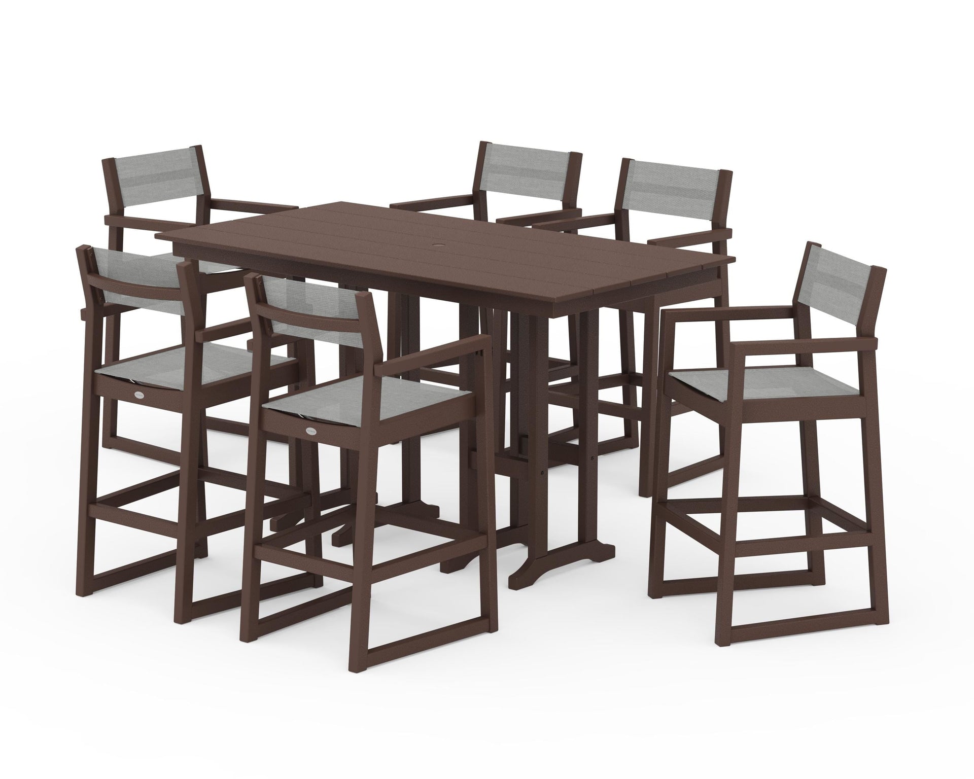 EDGE Sling Arm Chair 7-Piece Farmhouse Bar Set