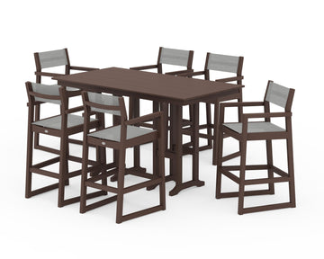 EDGE Sling Arm Chair 7-Piece Farmhouse Bar Set