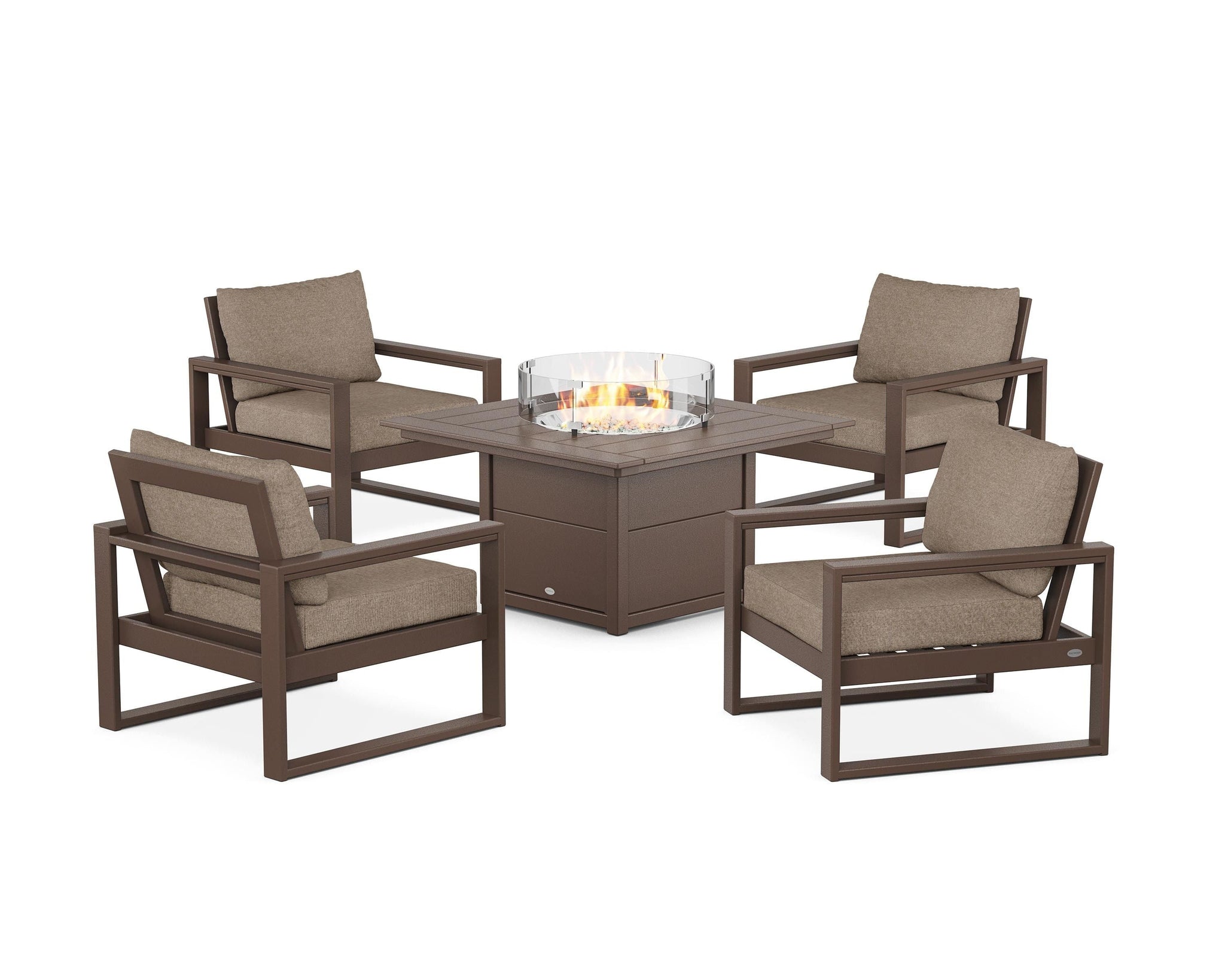 EDGE Sectional 5-Piece Deep Seating Set with Fire Pit Table