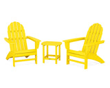 Vineyard 3-Piece Adirondack Set with South Beach 18" Side Table