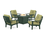 Mission 5-Piece Deep Seating Set with Fire Pit Table