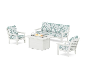 Vineyard Deep Seating Fire Pit Table Set