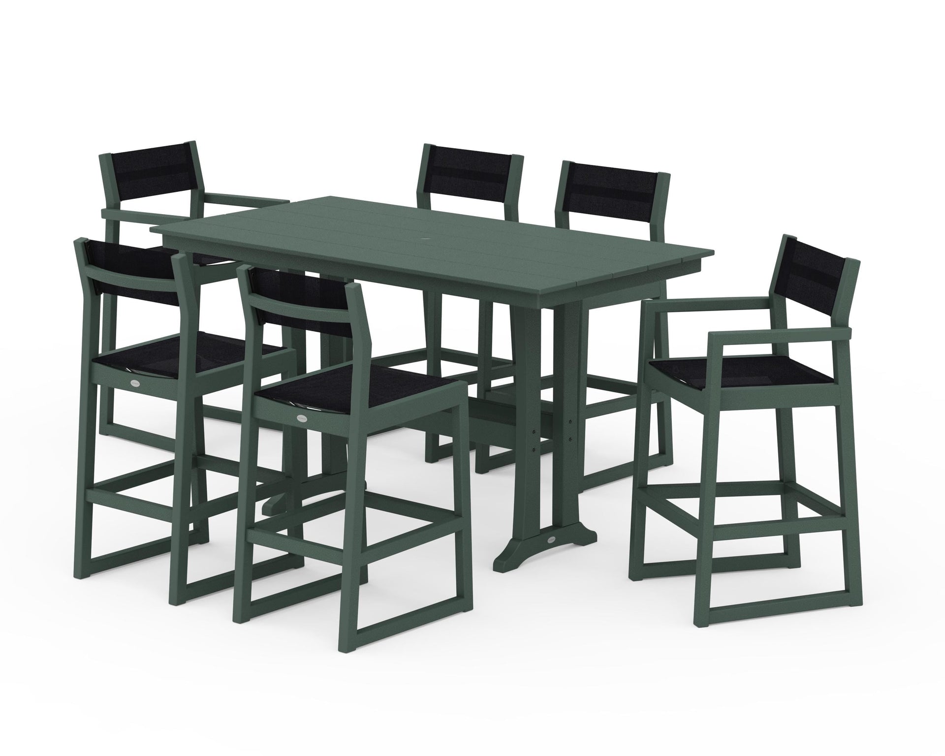 EDGE Sling 7-Piece Farmhouse Bar Set with Trestle Legs