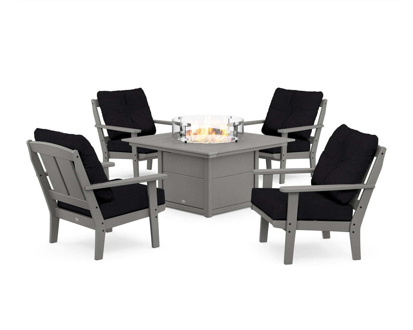 Mission 5-Piece Deep Seating Set with Fire Pit Table