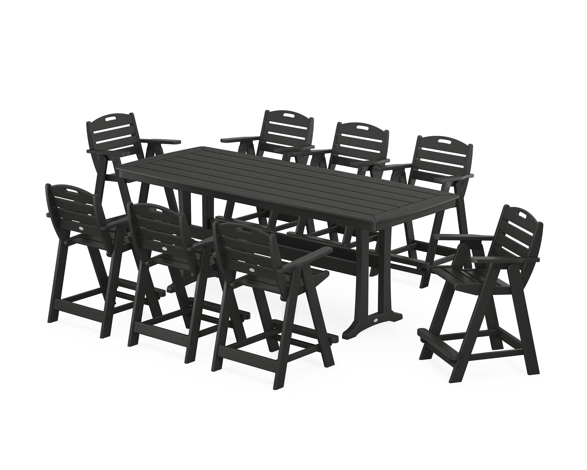 Nautical 9-Piece Counter Set with Trestle Legs