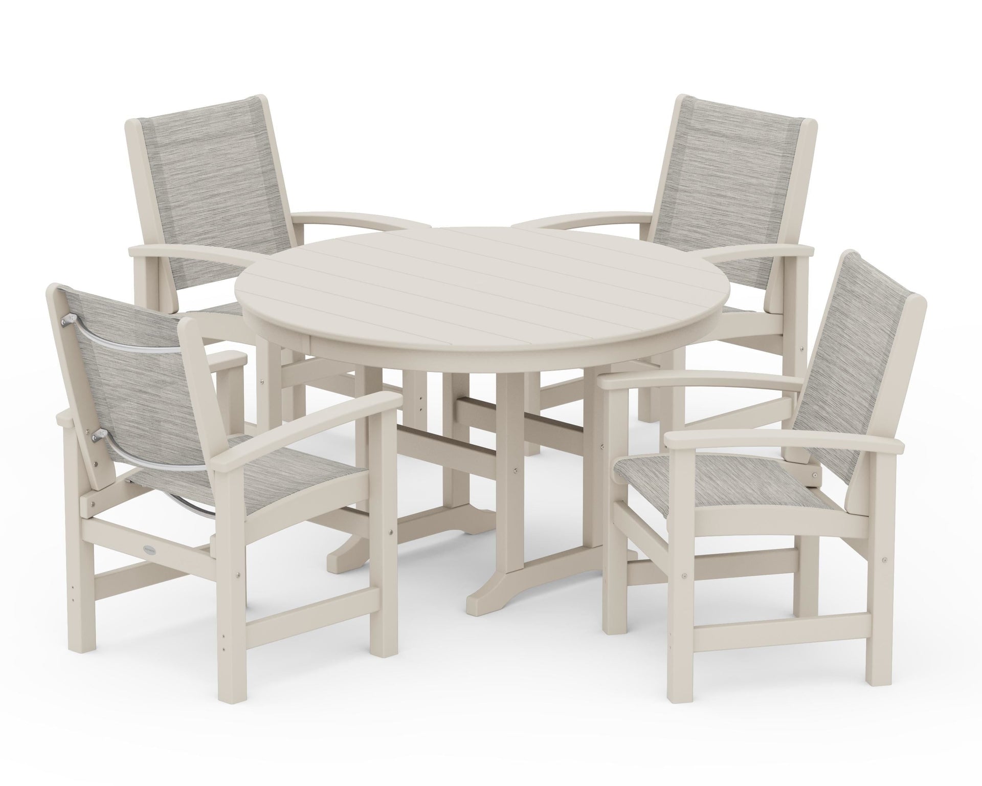 Coastal 5-Piece Round Farmhouse Dining Set