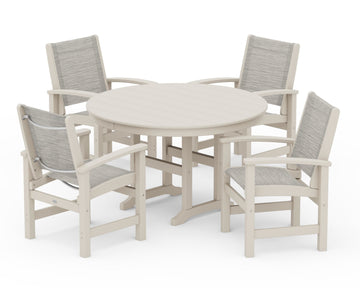 Coastal 5-Piece Round Farmhouse Dining Set