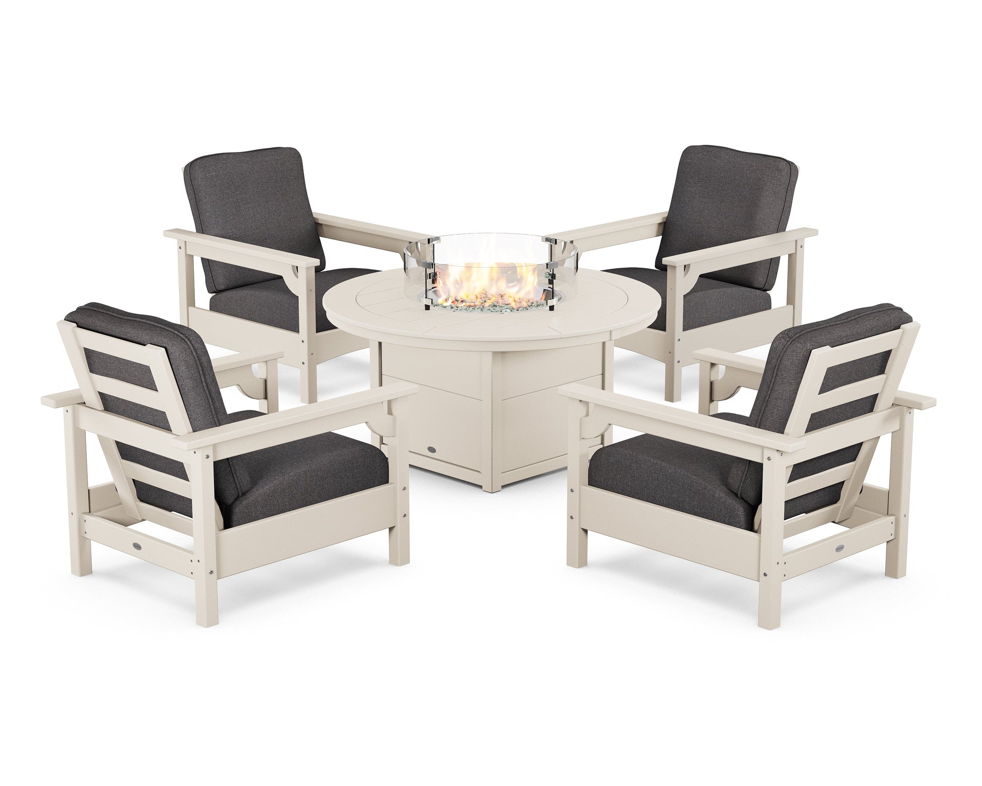 Club 5-Piece Conversation Set with Fire Pit Table