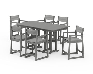 EDGE Sling Arm Chair 7-Piece Farmhouse Counter Set